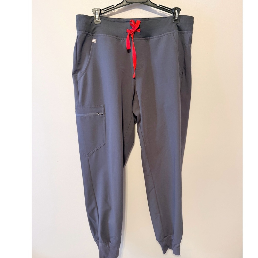 Figs Zamora Jogger Scrub Pants Womens M/P Gray Excellent Cargo Pockets Medical